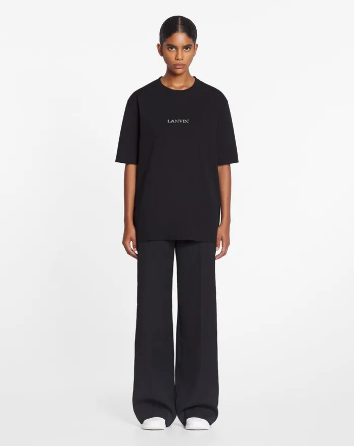 Men Lanvin Tshirts and Polos Unisex Lanvin Logo Classic Tshirt Black Men Lanvin Tshirts and Polos Unisex Lanvin Logo Classic Tshirt Black