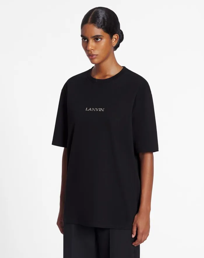 Men Lanvin Tshirts and Polos Unisex Lanvin Logo Classic Tshirt Black Men Lanvin Tshirts and Polos Unisex Lanvin Logo Classic Tshirt Black