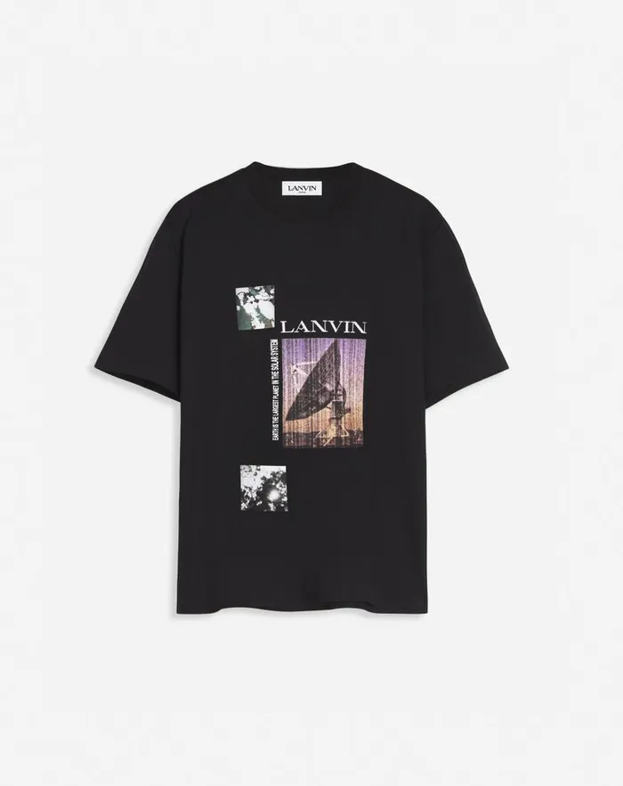Men Lanvin Tshirts and Polos Unisex Printed Tshirt Black