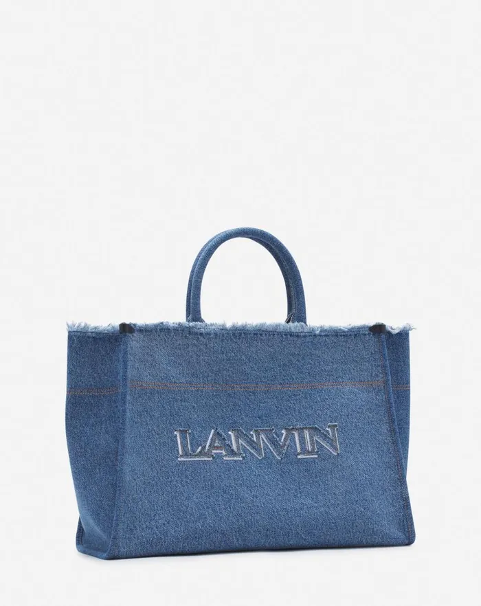Men Lanvin Tote Bags Inandout Mm Tote Bag In Denim Denim Blue Men Lanvin Tote Bags Inandout Mm Tote Bag In Denim Denim Blue