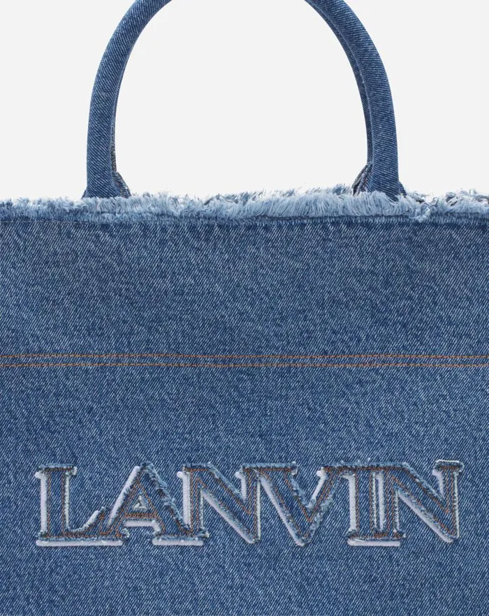 Men Lanvin Tote Bags Inandout Mm Tote Bag In Denim Denim Blue Men Lanvin Tote Bags Inandout Mm Tote Bag In Denim Denim Blue