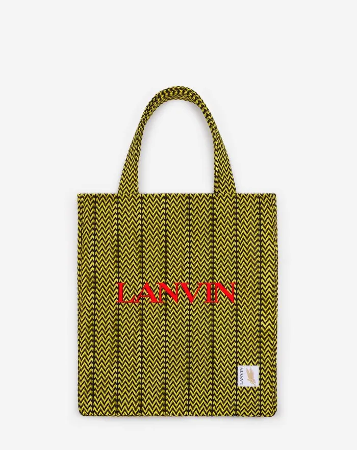 Men Lanvin Tote Bags Lanvin X Future Curb Cotton Tote Bag Blackcorn