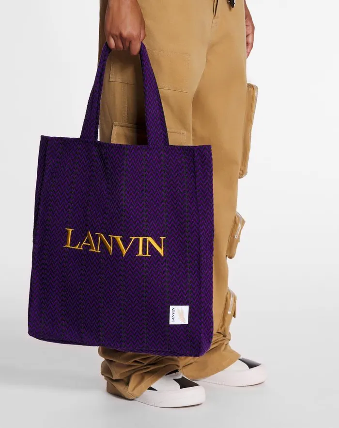Men Lanvin Tote Bags Lanvin X Future Curb Cotton Tote Bag Blackpurple Reign Men Lanvin Tote Bags Lanvin X Future Curb Cotton Tote Bag Blackpurple Reign