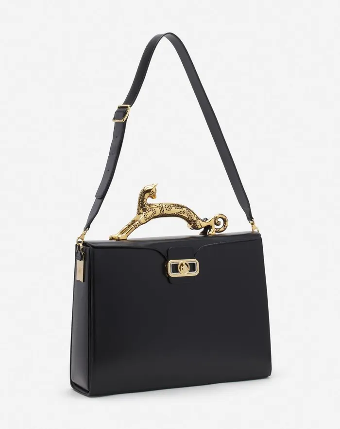 Men Lanvin Tote Bags Lanvin X Future Pencil Leather Briefcase Black