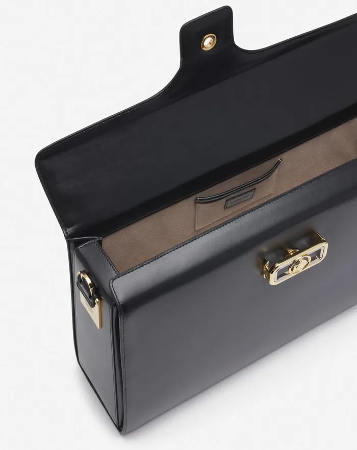 Men Lanvin Tote Bags Lanvin X Future Pencil Leather Briefcase Black