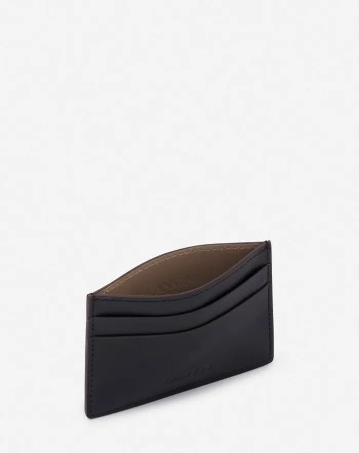Men Lanvin Wallets and Small Leather Goods Hobo Tie Leather Card Holder Black