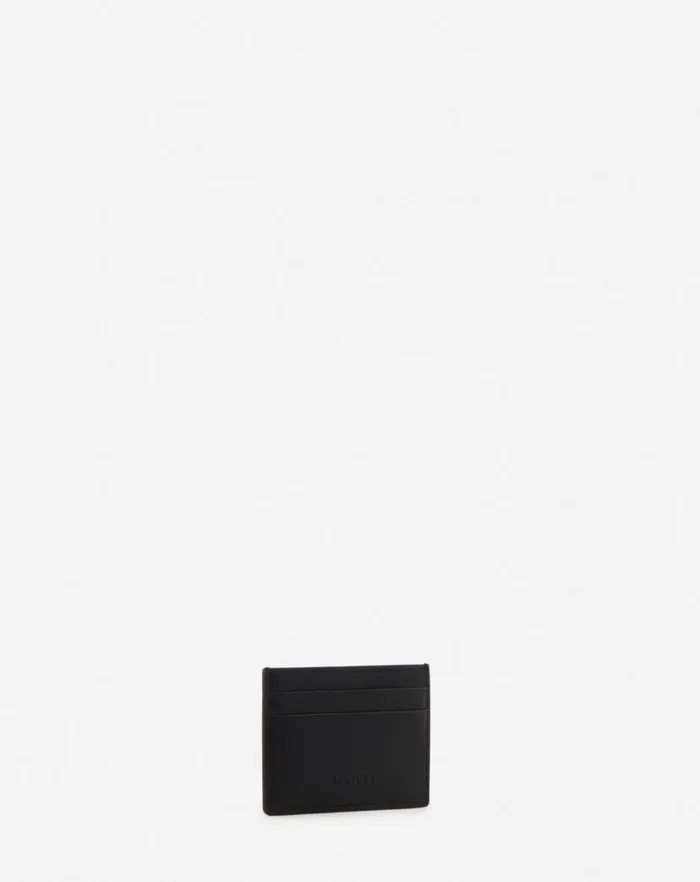 Men Lanvin Wallets and Small Leather Goods Hobo Tie Leather Card Holder Black