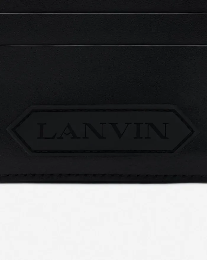 Men Lanvin Wallets and Small Leather Goods Lanvin Signature Leather Cardholder Black Men Lanvin Wallets and Small Leather Goods Lanvin Signature Leather Cardholder Black