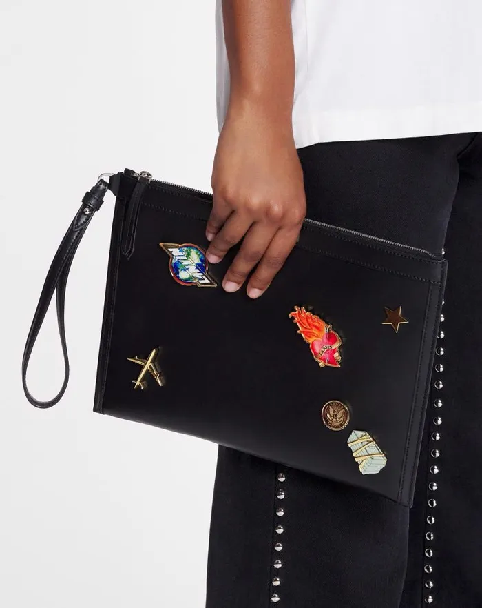 Men Lanvin Wallets and Small Leather Goods Lanvin X Future Leather Clutch With Pins Blackmulticolour Men Lanvin Wallets and Small Leather Goods Lanvin X Future Leather Clutch With Pins Blackmulticolour