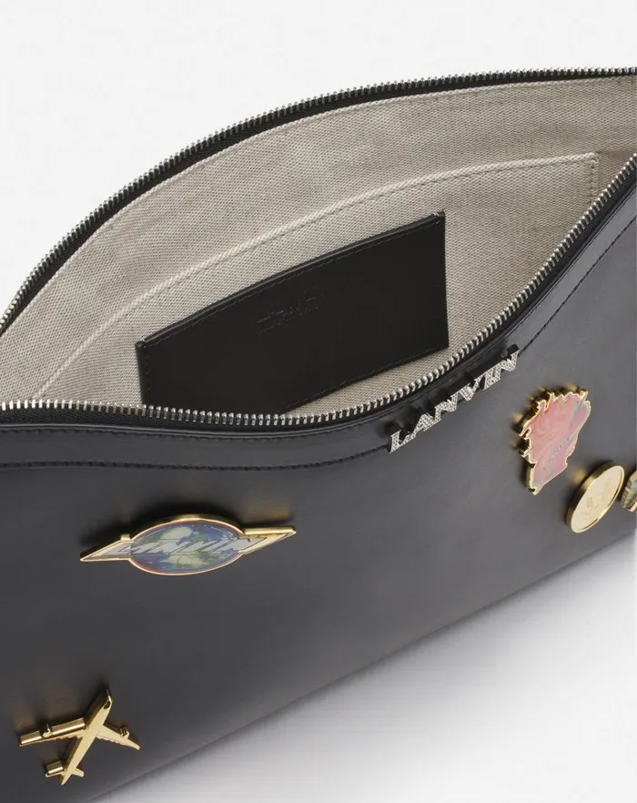 Men Lanvin Wallets and Small Leather Goods Lanvin X Future Leather Clutch With Pins Blackmulticolour Men Lanvin Wallets and Small Leather Goods Lanvin X Future Leather Clutch With Pins Blackmulticolour