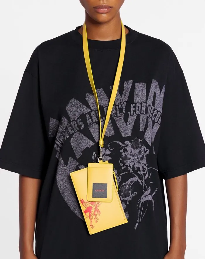 Men Lanvin Wallets and Small Leather Goods Lanvin X Future Leather Double Clutch With Eagle Print Cornbright Orange Men Lanvin Wallets and Small Leather Goods Lanvin X Future Leather Double Clutch With Eagle Print Cornbright Orange
