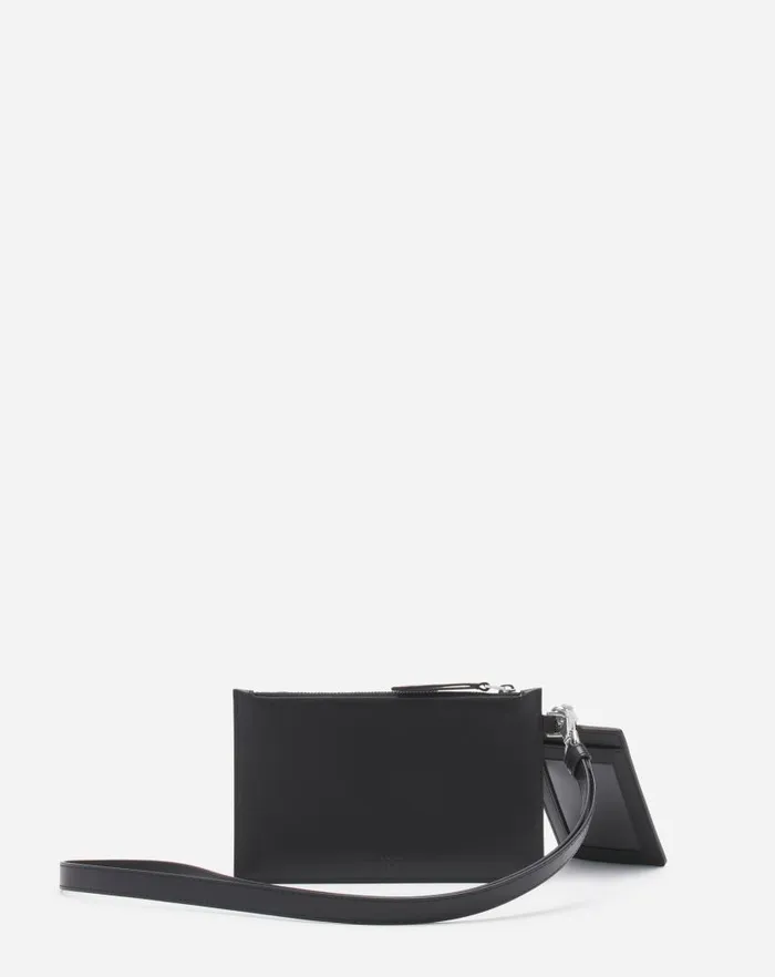 Men Lanvin Wallets and Small Leather Goods Lanvin X Future Leather Double Clutch With Pins Blackmulticolour Men Lanvin Wallets and Small Leather Goods Lanvin X Future Leather Double Clutch With Pins Blackmulticolour