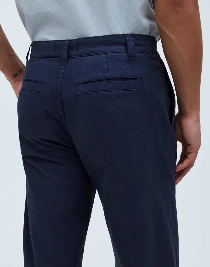 Men Pants Madewell CottonHemp Blend Pleated Trousers