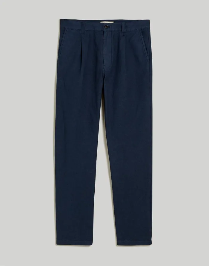 Men Pants Madewell CottonHemp Blend Pleated Trousers