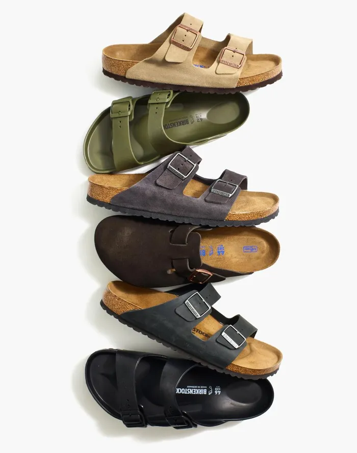 Men Sandals Madewell Birkenstock Arizona Soft Footbed Sandals In Oiled Leather