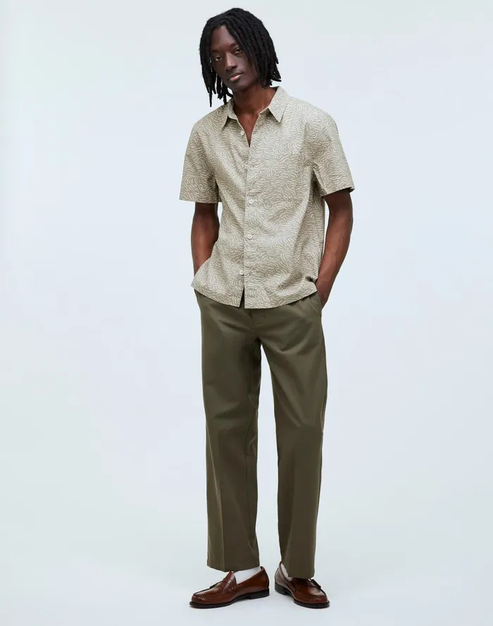 Men Shirts Madewell Easy ShortSleeve Shirt In HempCotton Blend