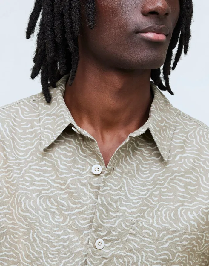 Men Shirts Madewell Easy ShortSleeve Shirt In HempCotton Blend