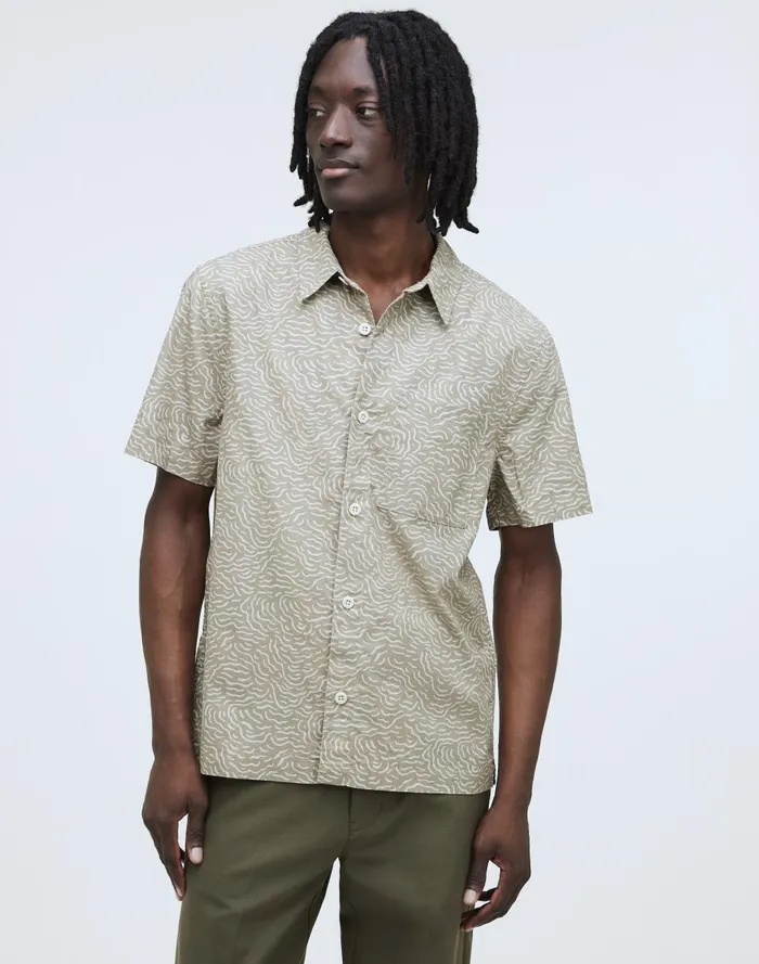 Men Shirts Madewell Easy ShortSleeve Shirt In HempCotton Blend