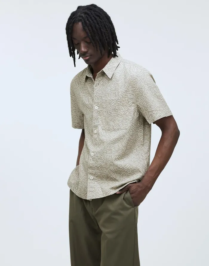 Men Shirts Madewell Easy ShortSleeve Shirt In HempCotton Blend