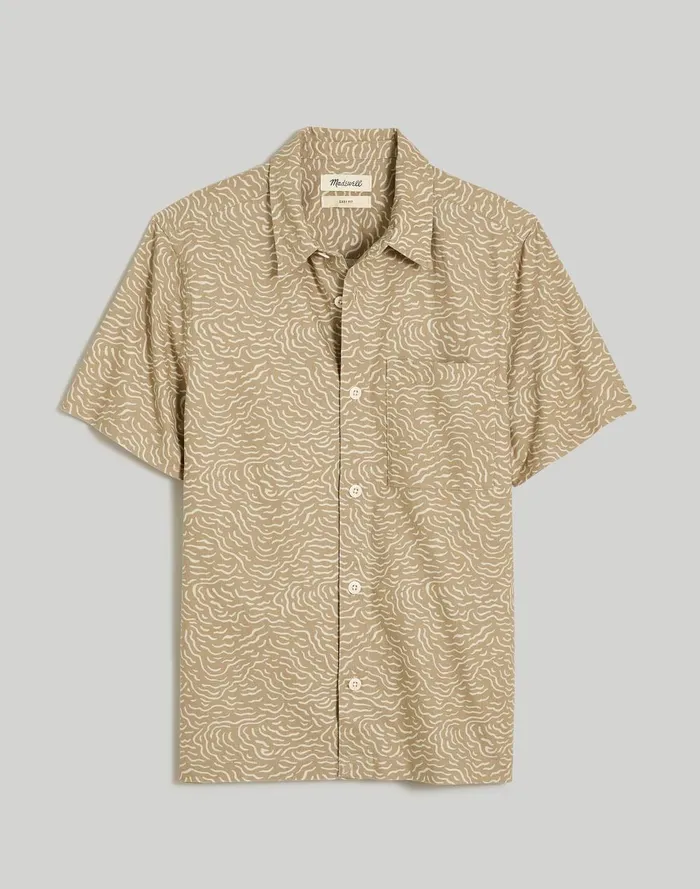 Men Shirts Madewell Easy ShortSleeve Shirt In HempCotton Blend