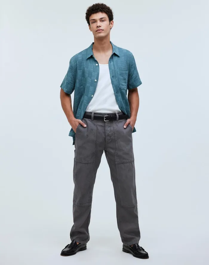 Men Shirts Madewell Easy ShortSleeve Shirt In Jacquard