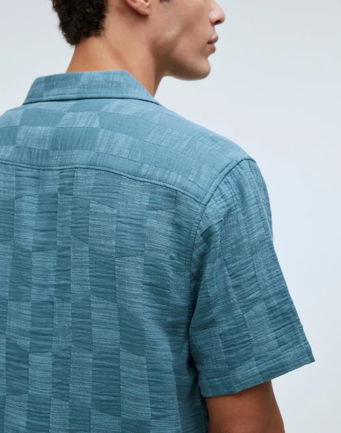 Men Shirts Madewell Easy ShortSleeve Shirt In Jacquard