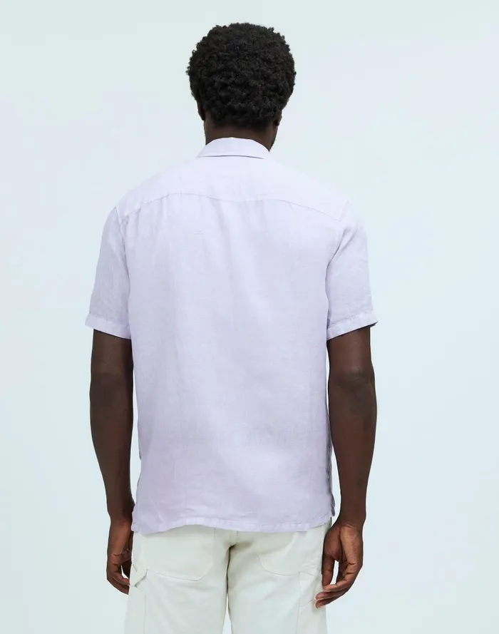 Men Shirts Madewell Easy ShortSleeve Shirt In Linen
