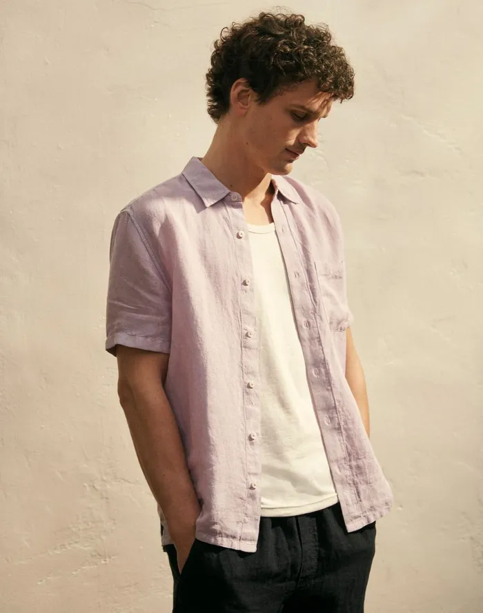 Men Shirts Madewell Easy ShortSleeve Shirt In Linen