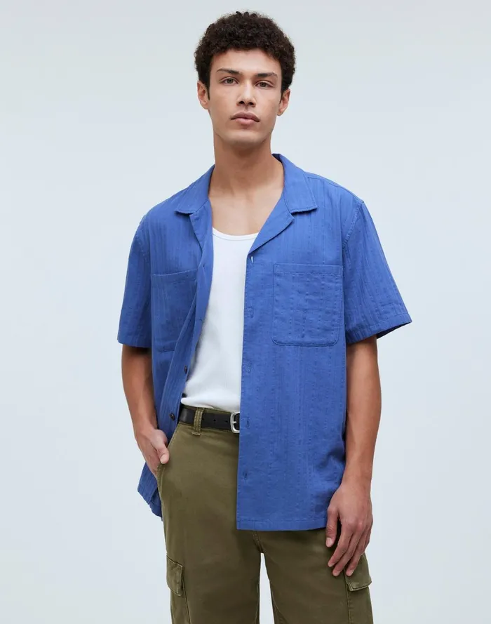 Men Shirts Madewell Easy ShortSleeve Shirt In Stripe