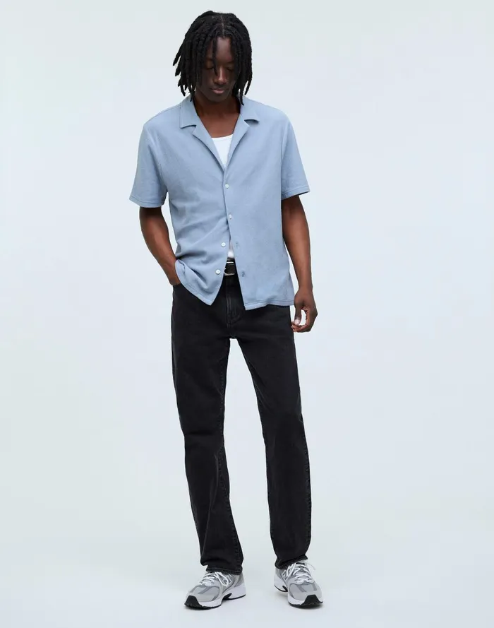 Men Shirts Madewell Easy ShortSleeve Shirt In Stripe Jacquard