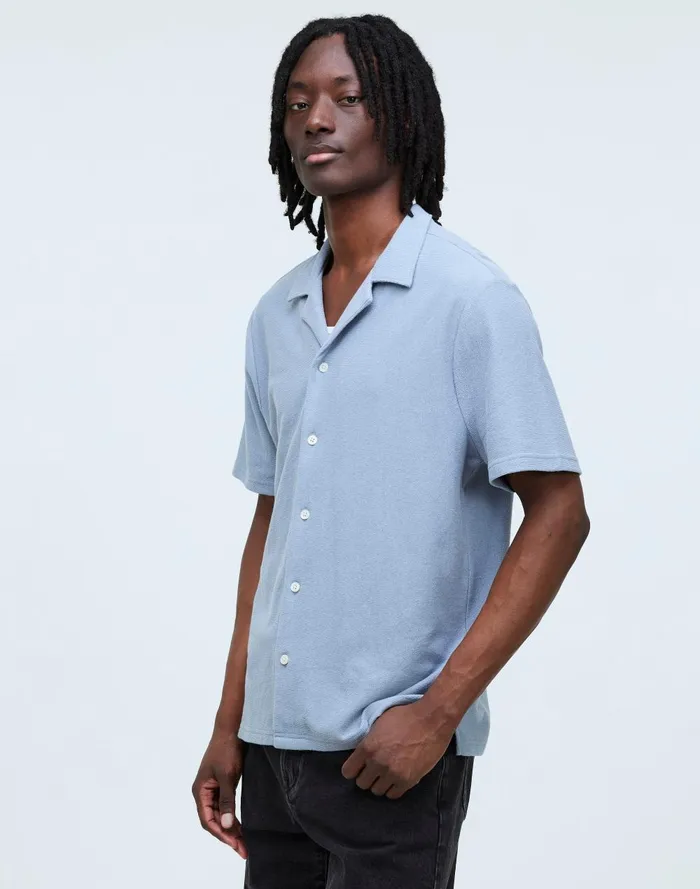 Men Shirts Madewell Easy ShortSleeve Shirt In Stripe Jacquard