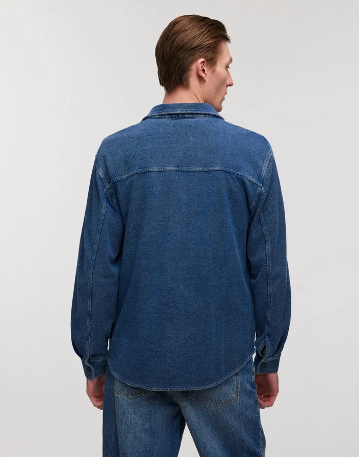 Men Shirts Madewell IndigoDyed LongSleeve Shirt In Cotton Pique