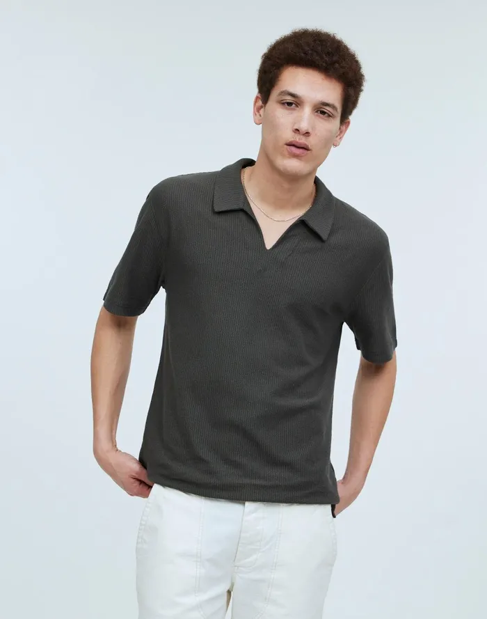 Men Shirts Madewell JohnnyCollar Knit Polo Shirt