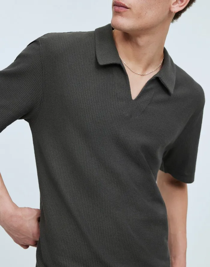 Men Shirts Madewell JohnnyCollar Knit Polo Shirt