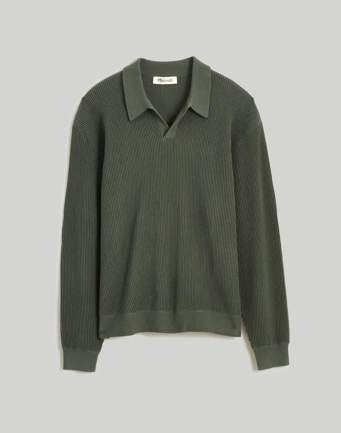 Men Shirts Madewell JohnnyCollar LongSleeve Sweater Polo