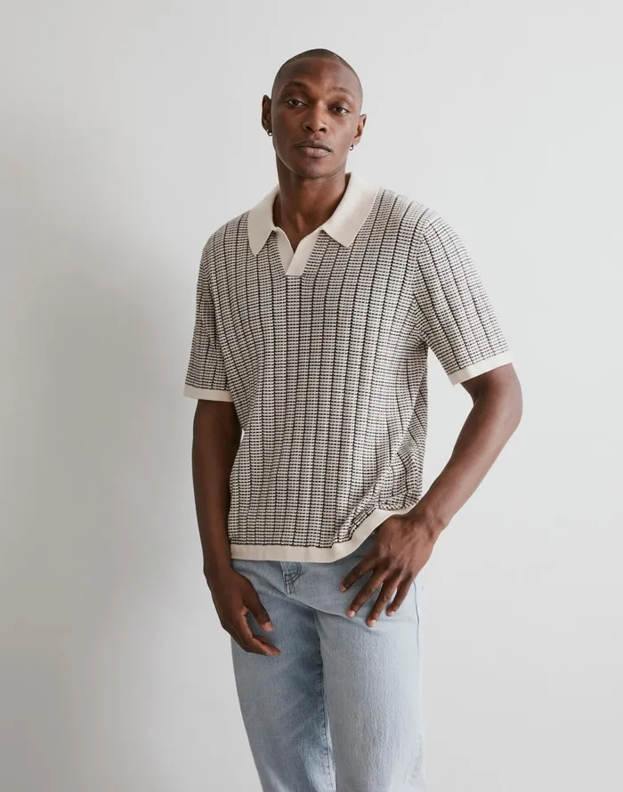 Men Shirts Madewell JohnnyCollar ShortSleeve Sweater Polo