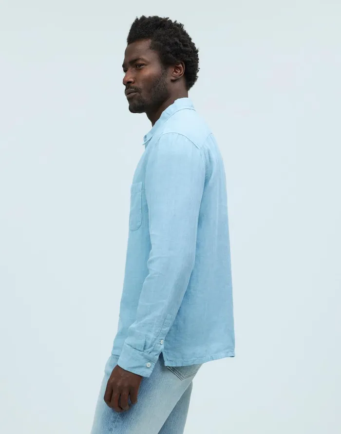 Men Shirts Madewell Linen LongSleeve ButtonUp Shirt