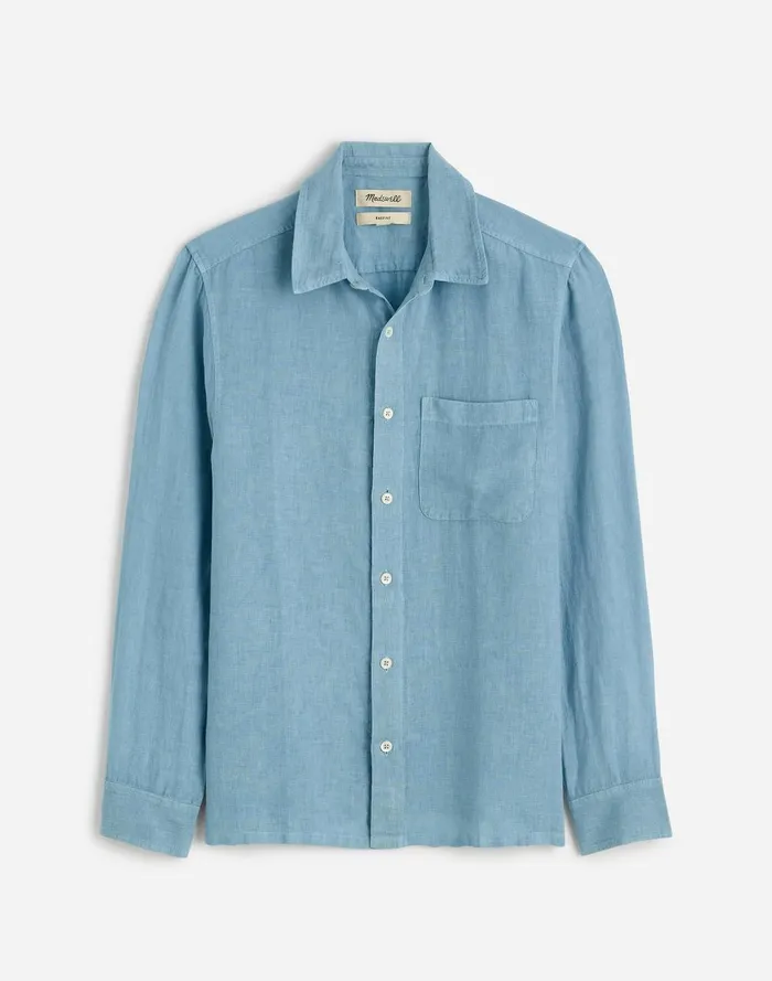 Men Shirts Madewell Linen LongSleeve ButtonUp Shirt