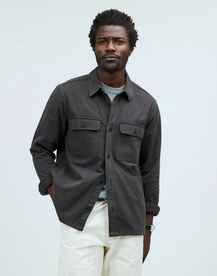 Men Shirts Madewell Straight Hem GarmentDyed Work Shirt