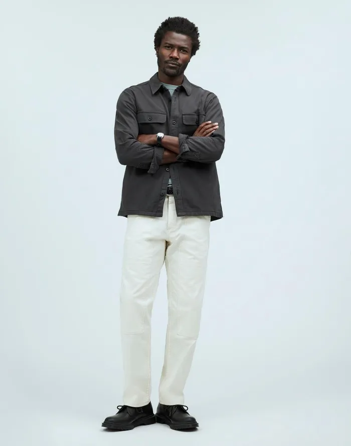 Men Shirts Madewell Straight Hem GarmentDyed Work Shirt