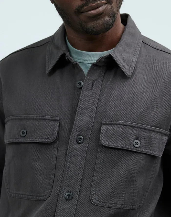 Men Shirts Madewell Straight Hem GarmentDyed Work Shirt