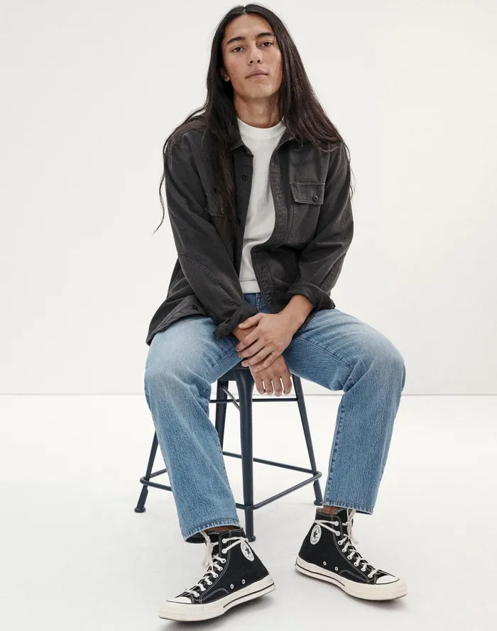 Men Shirts Madewell Straight Hem GarmentDyed Work Shirt