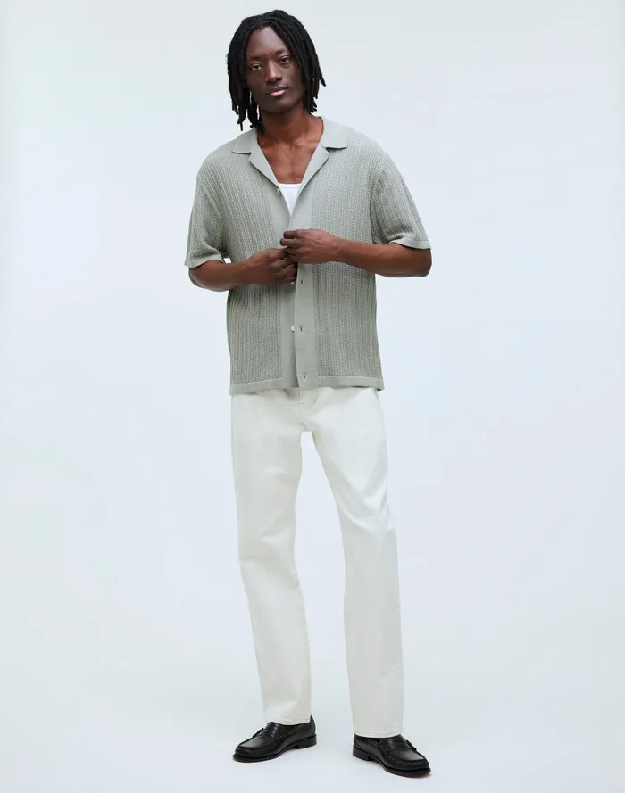 Men Shirts Madewell TexturedStitch Sweater Polo Shirt