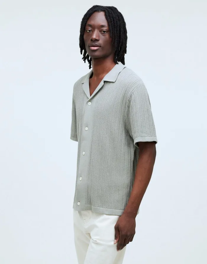 Men Shirts Madewell TexturedStitch Sweater Polo Shirt