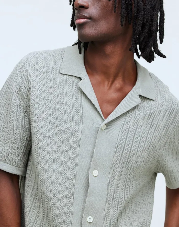 Men Shirts Madewell TexturedStitch Sweater Polo Shirt