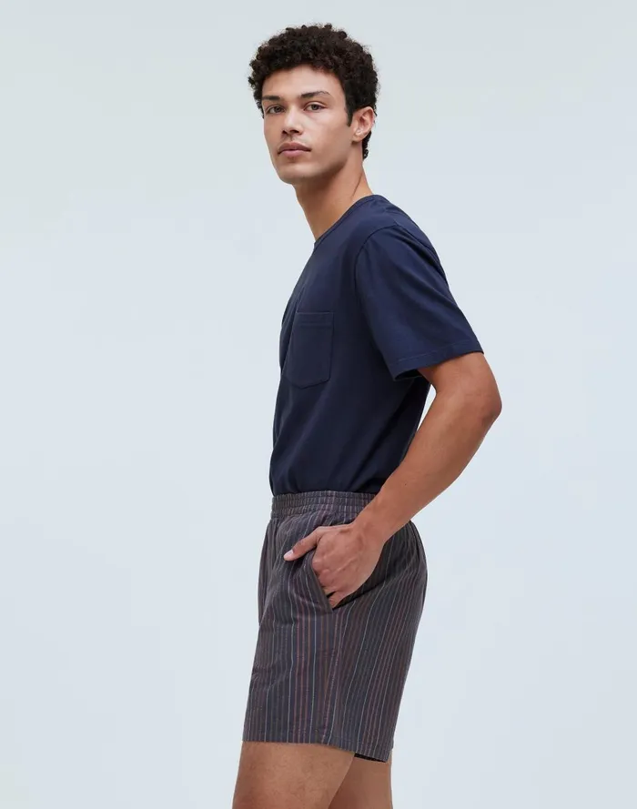 Men Shorts Madewell Everywear Shorts In Stripe Seersucker