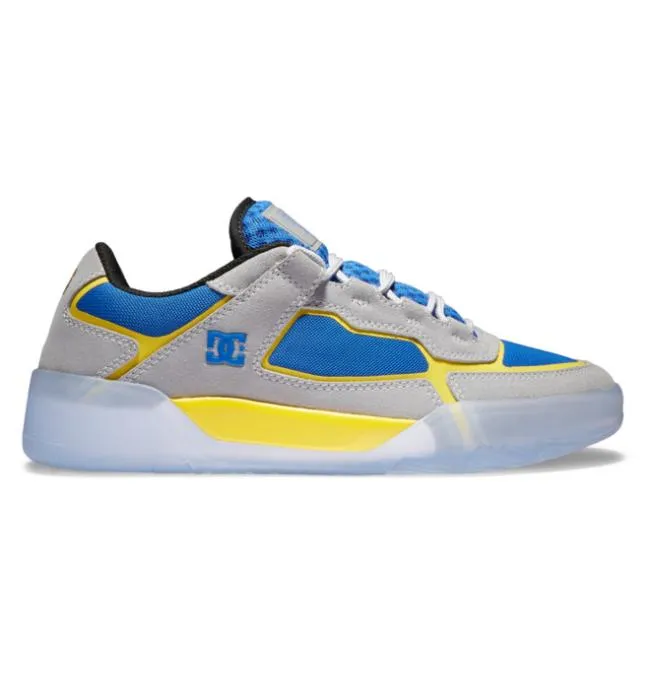 Men Skate DC Men039s Hongo X DC Metric Shoes GreyBlueYellow