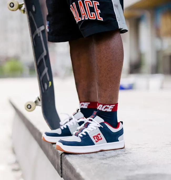 Men Skate DC Men039s Lynx Zero Skate Jahmir Brown Shoes NavyGrey