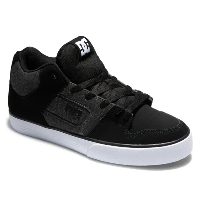 Men Sneakers DC Men039s Pure MID MidTop Shoes BlackArmor Men Sneakers DC Men039s Pure MID MidTop Shoes BlackArmor