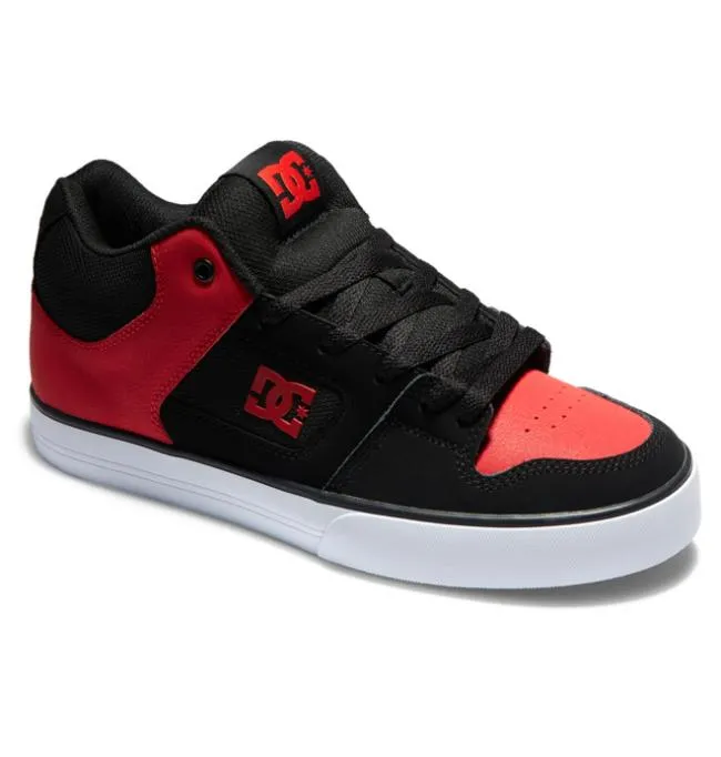 Men Sneakers DC Men039s Pure MID MidTop Shoes BlackRed Men Sneakers DC Men039s Pure MID MidTop Shoes BlackRed